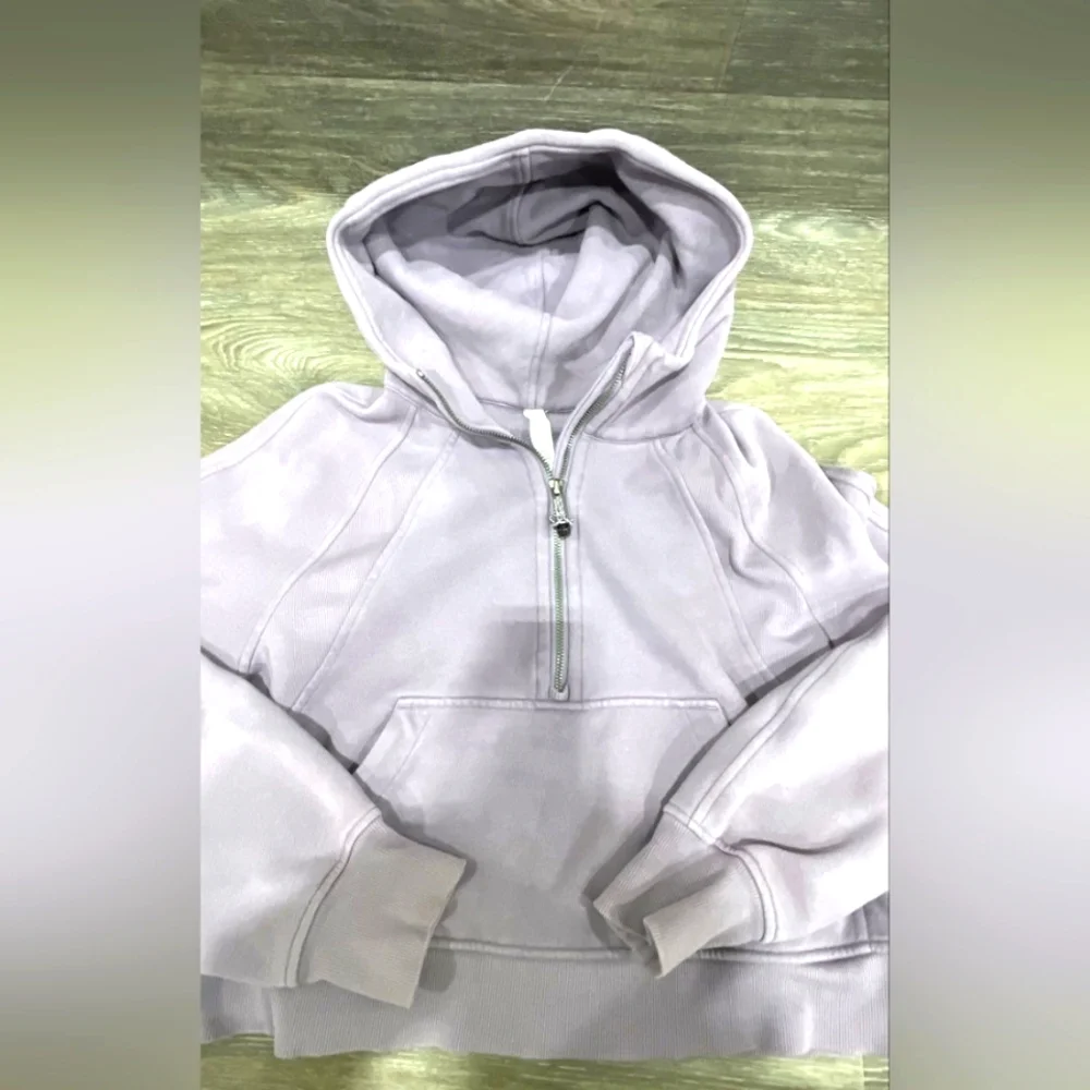 LULULEMON Scuba Oversized Funnel Neck Half-Zip XS/S Lilac Hoodie Sweatshirt - Picture 5 of 7